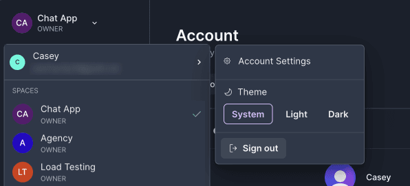 Account settings