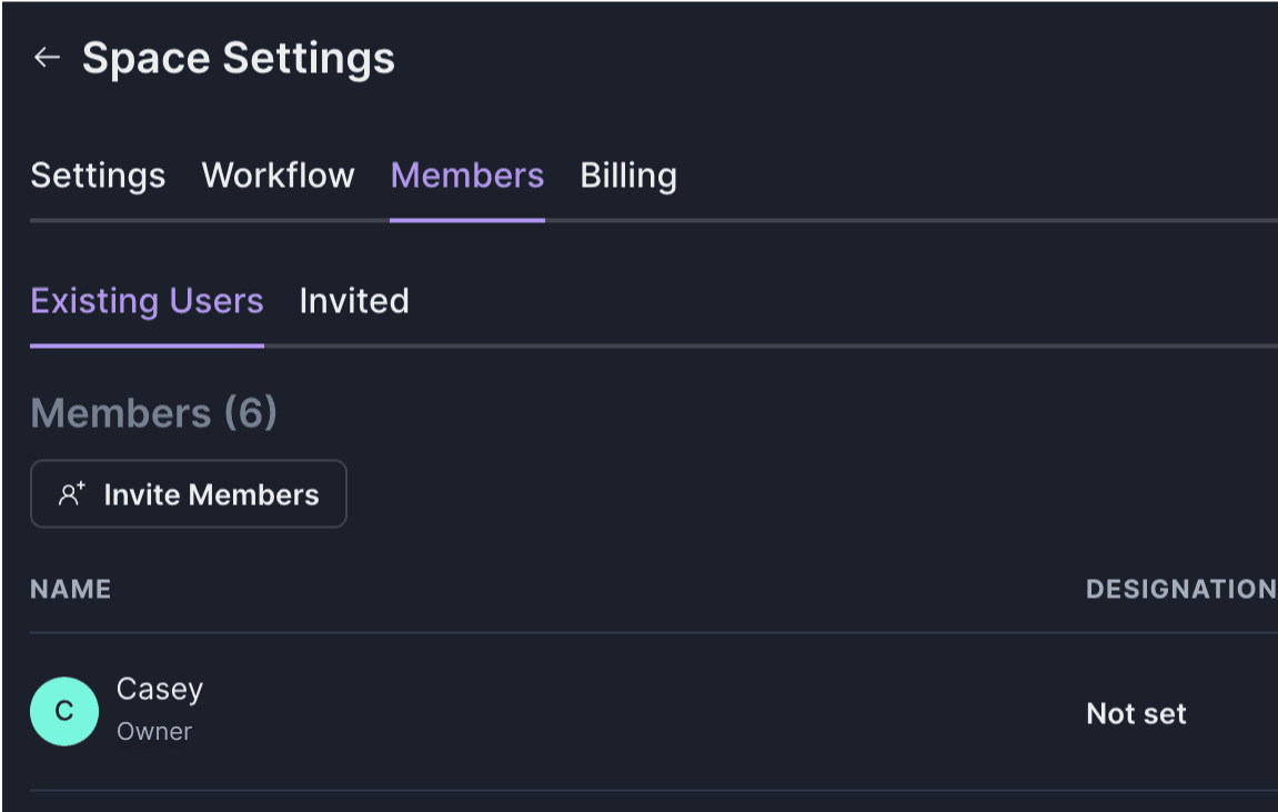 Invite member via members list