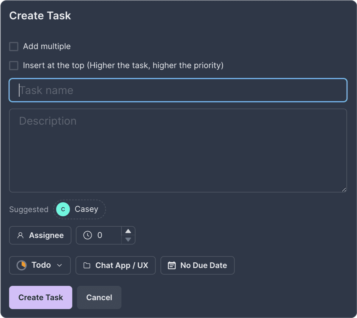 New task