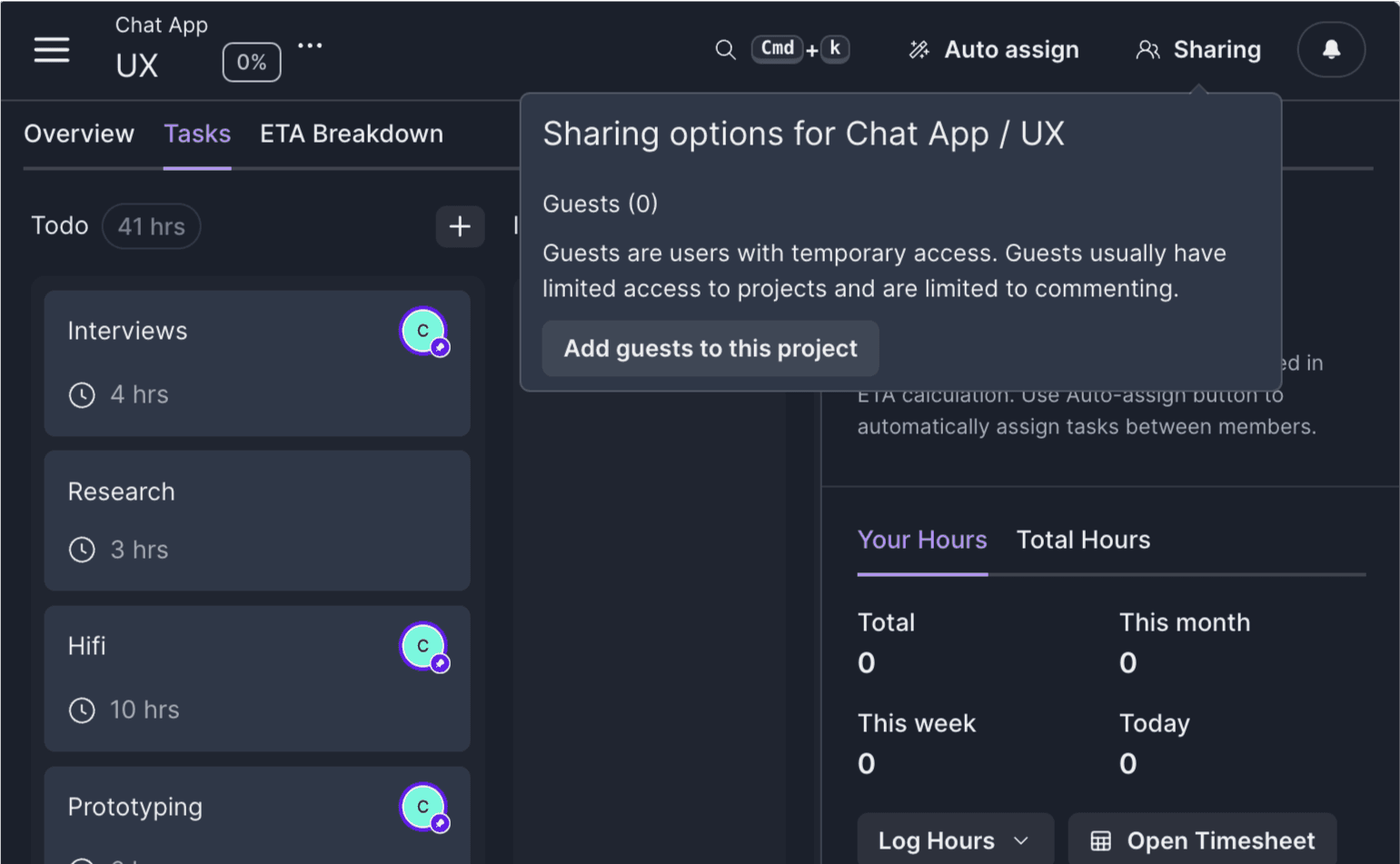 Invite guests to projects